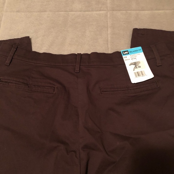 NWT Lee relaxed fit brown stretch pants size 12 - Picture 6 of 6